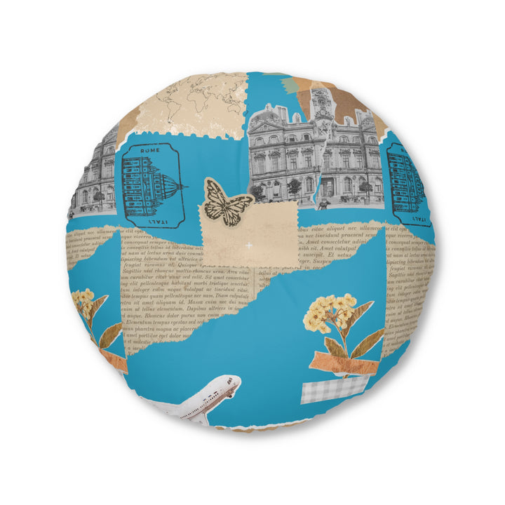 France Tufted Floor Pillow, Round