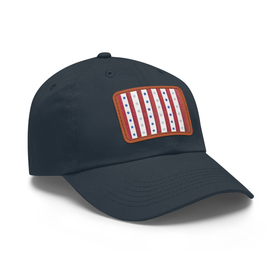 Patriotic Dad Hat with Leather Patch – Perfect for Celebrations and Everyday Style - Rizzlly
