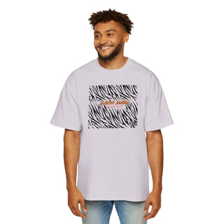 Trendy Oversized Zebra Print Tee for Men - Casual Streetwear