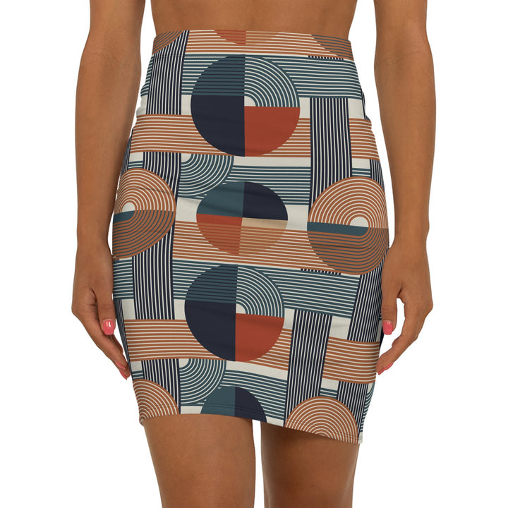 Stylish Geometric Women's Mid-Waist Pencil Skirt