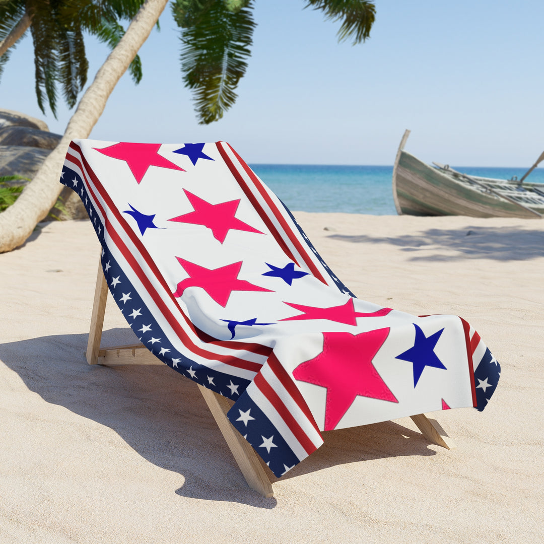 Patriotic Star Beach Towel
