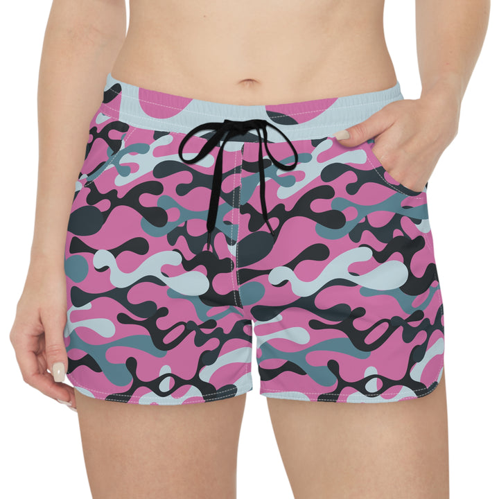 Grey Pink Camo Casual Shorts