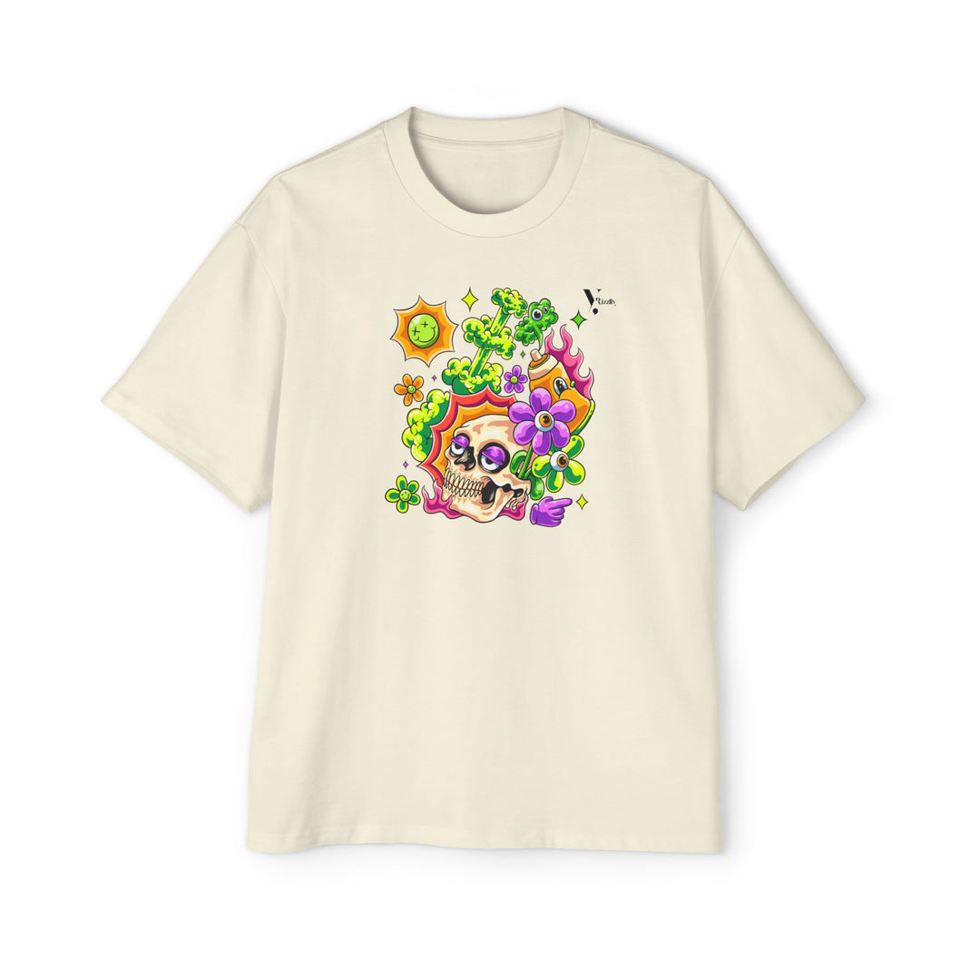 Skull & Floral Oversized Tee