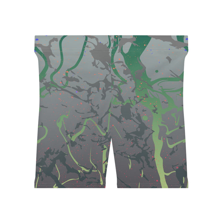 Dark Grey Green Mirage Biker Shorts