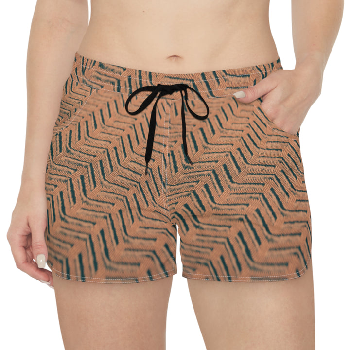 Elegant Herringbone Casual Shorts