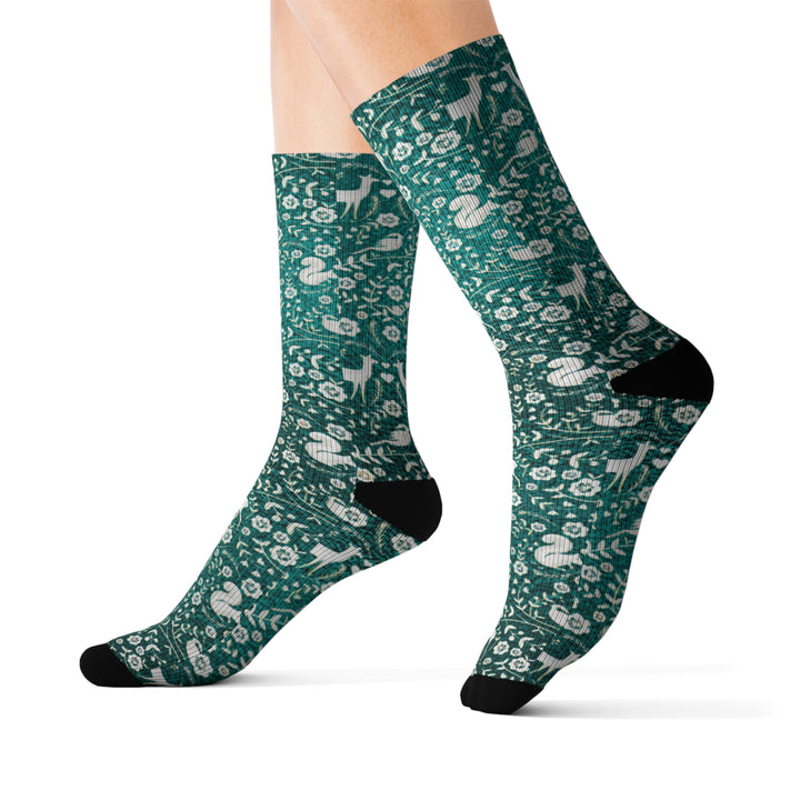 Whimsical Floral Sublimation Socks