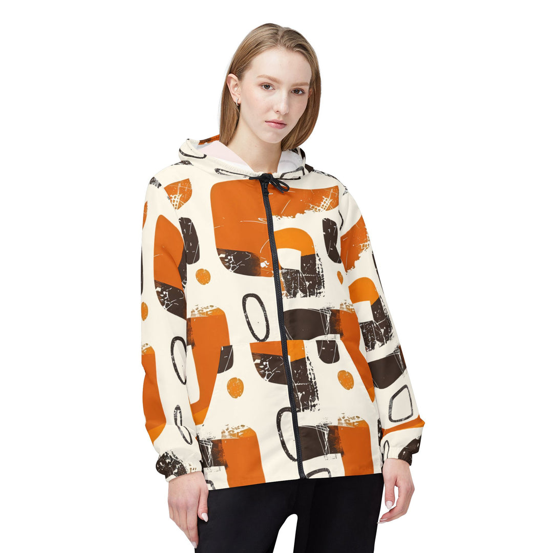 Abstract Creamy Windbreaker Jacket