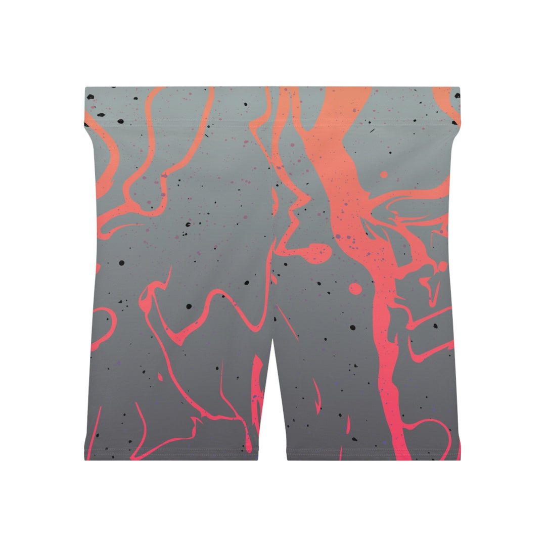 Grey Orange Mirage Biker Shorts