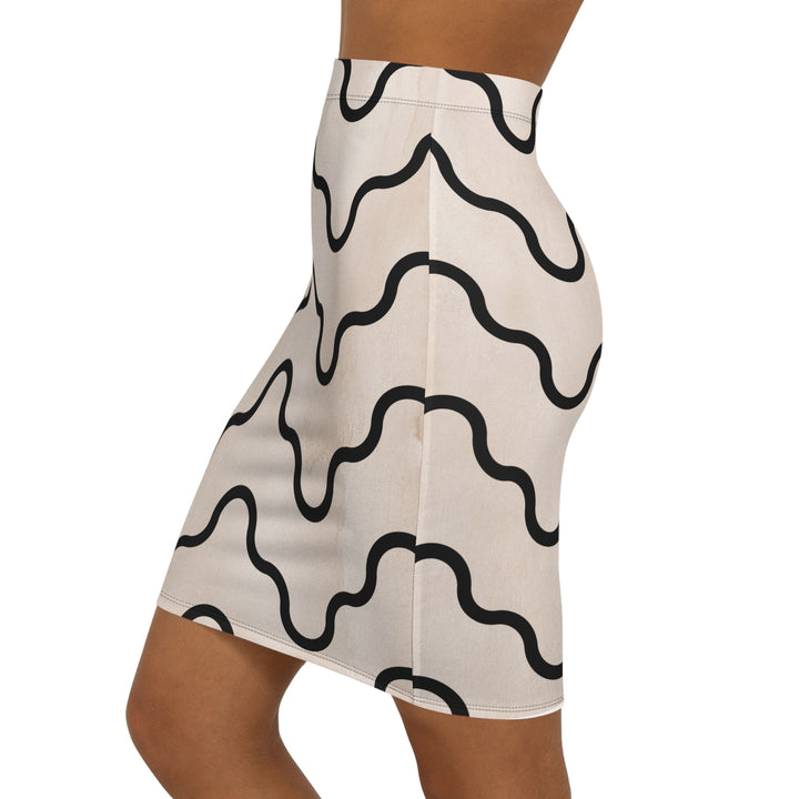 Curly Mid-Waist Pencil Skirt