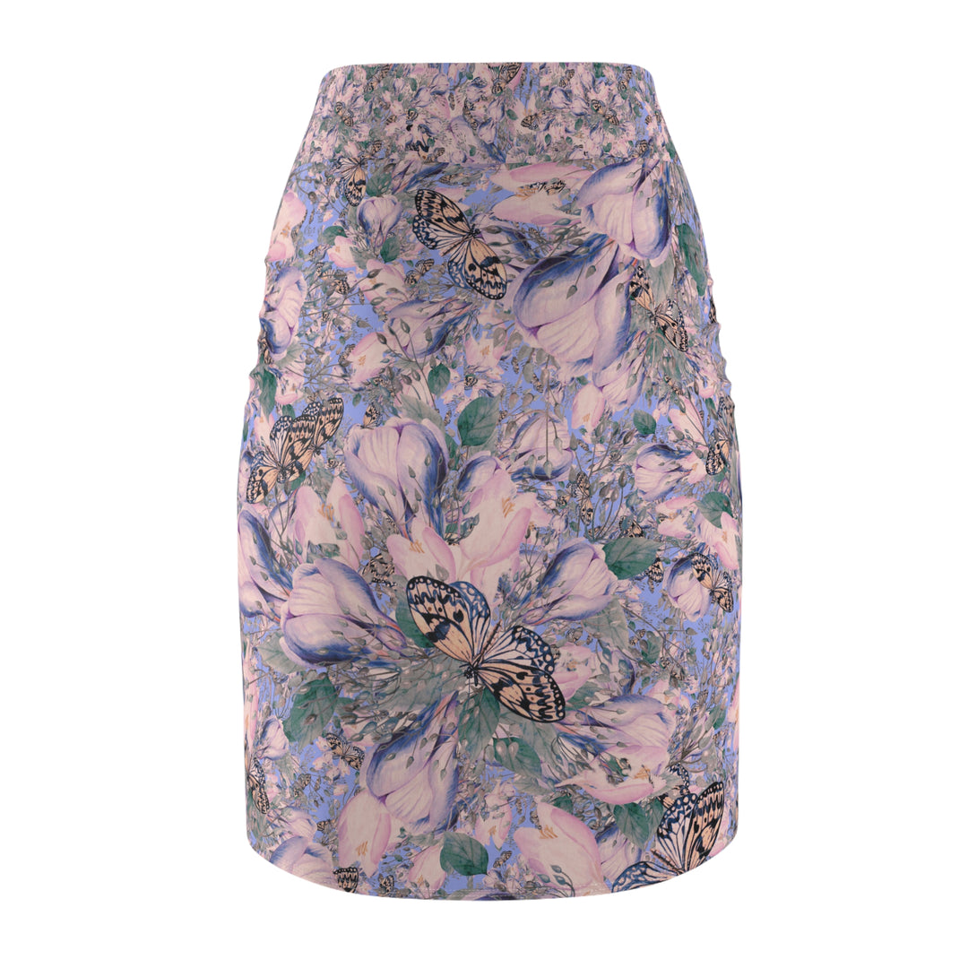 Floral Butterfly High-Waisted Pencil Skirt