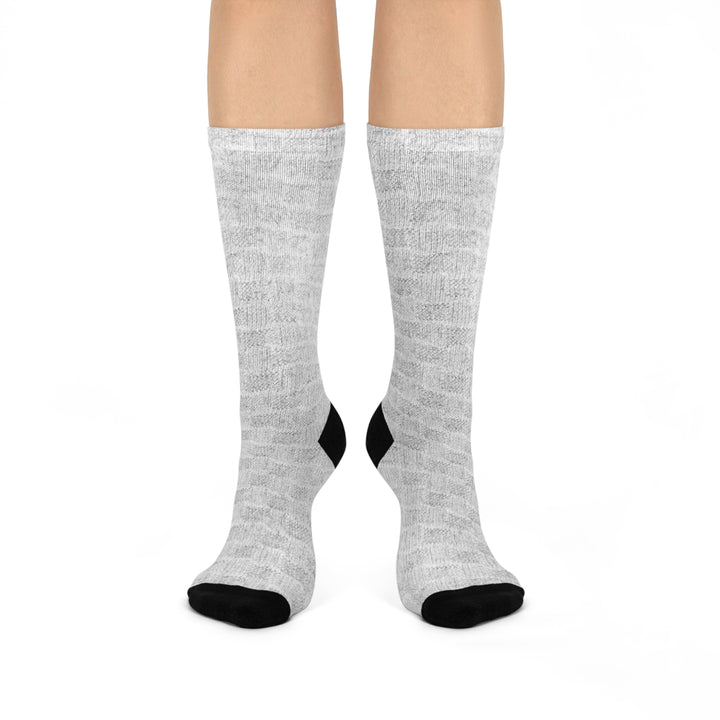 Smooth Grey Crew Socks