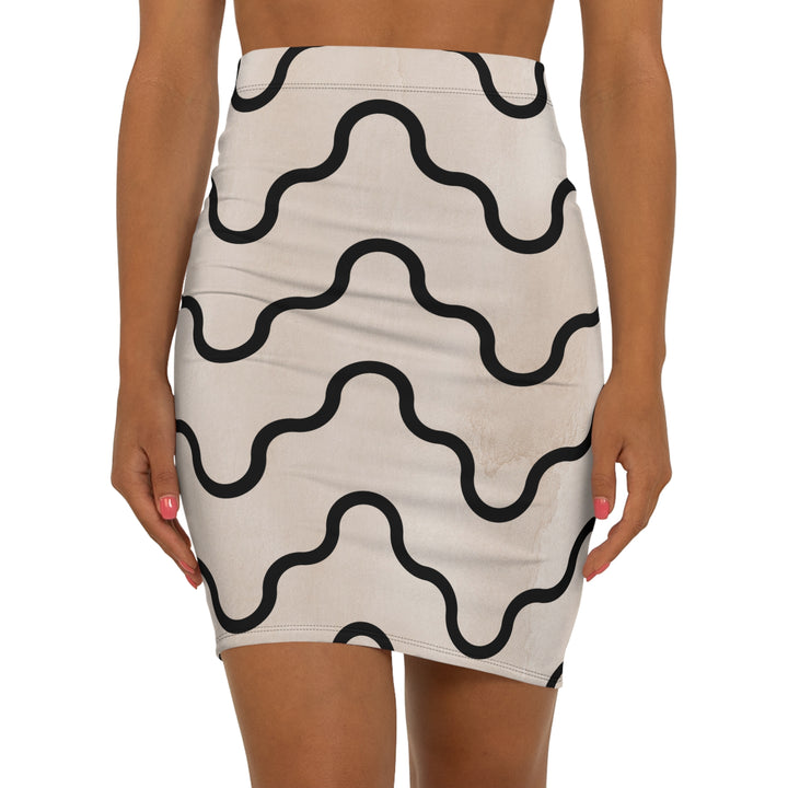 Curly Mid-Waist Pencil Skirt