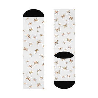 Butterfly Pattern Cushioned Crew Socks - Comfort & Style for Nature Lovers