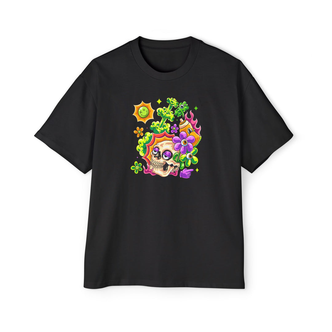 Skull & Floral Oversized Tee