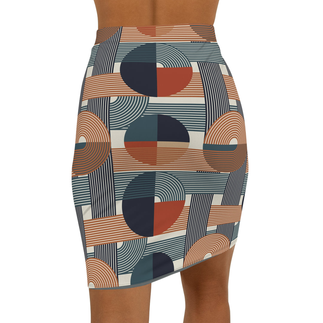 Stylish Geometric Women's Mid-Waist Pencil Skirt