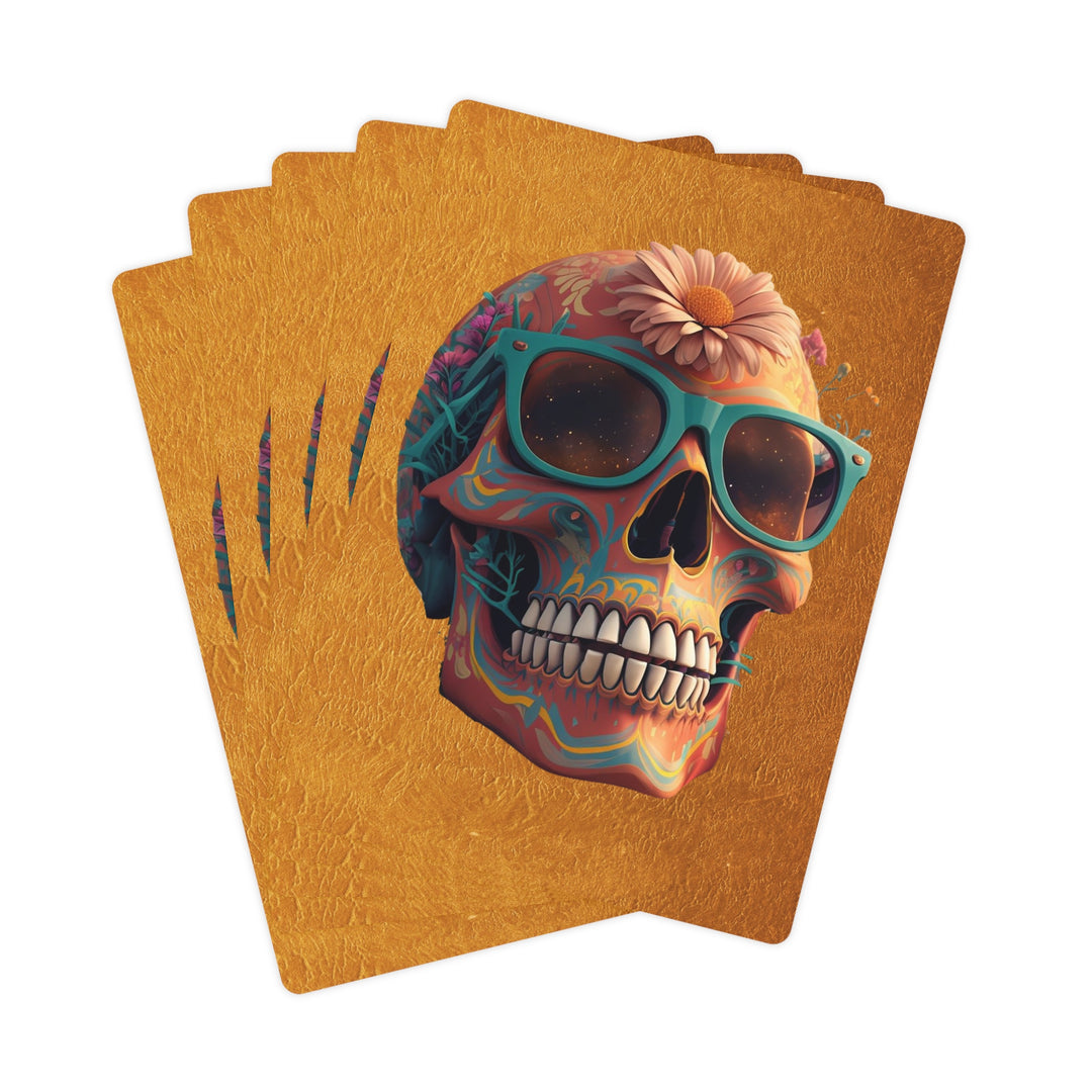 Vibrant Skull Poker Cards Set - Unique Playing Cards for Game Night - Rizzlly