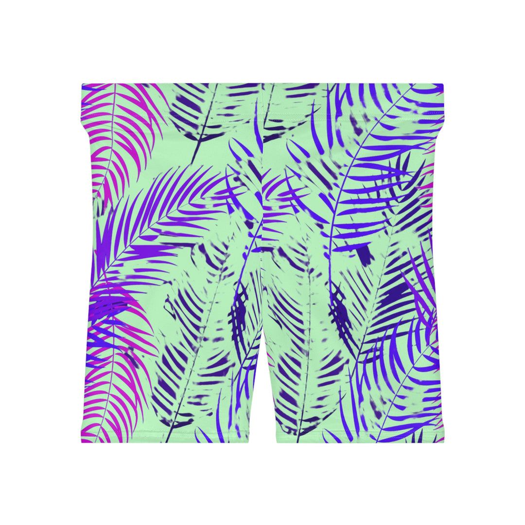 Tropical Aqua Vibe Biker Shorts