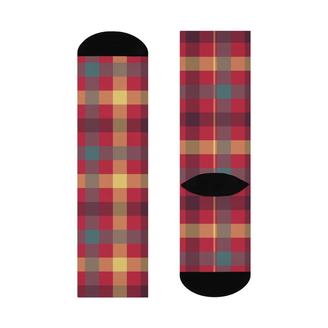Red Checked Crew Socks