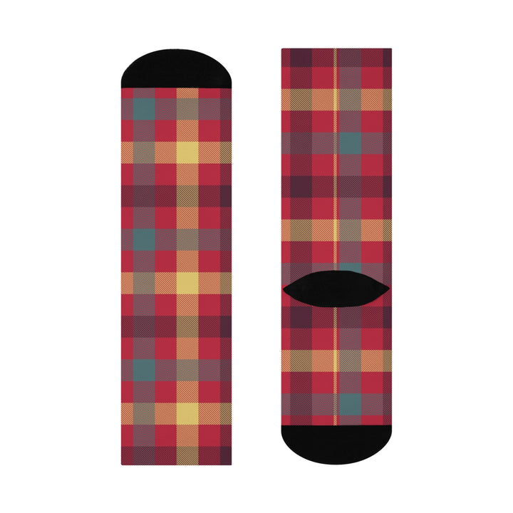 Red Checked Crew Socks