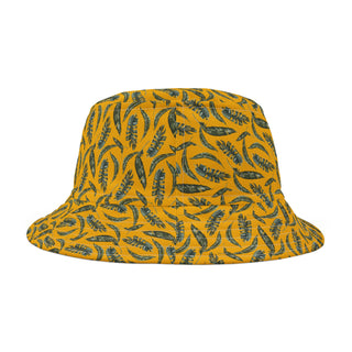 Tropical Leaf Bucket Hat - Bright Yellow Summer Accessory