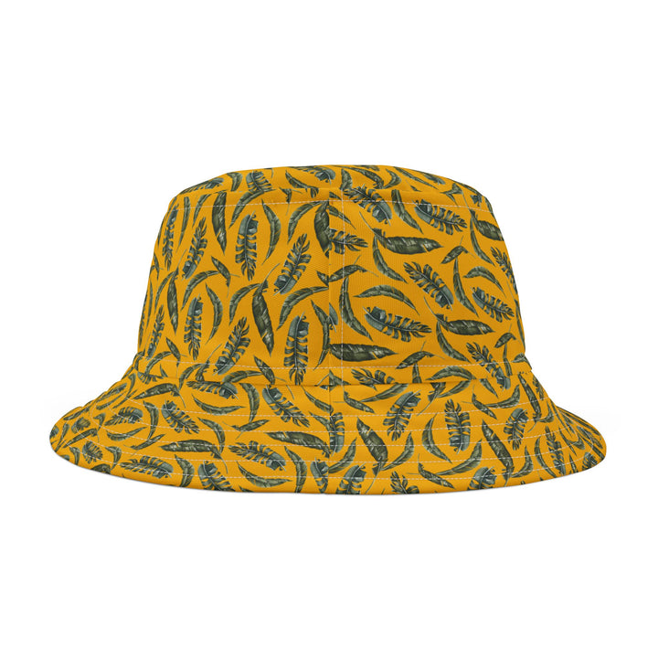 Tropical Leaf Bucket Hat - Bright Yellow Summer Accessory - Rizzlly