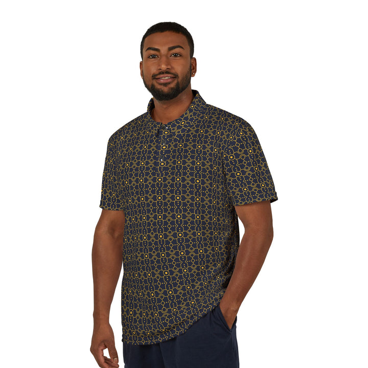 Navy Geo Luxe Polo Shirt
