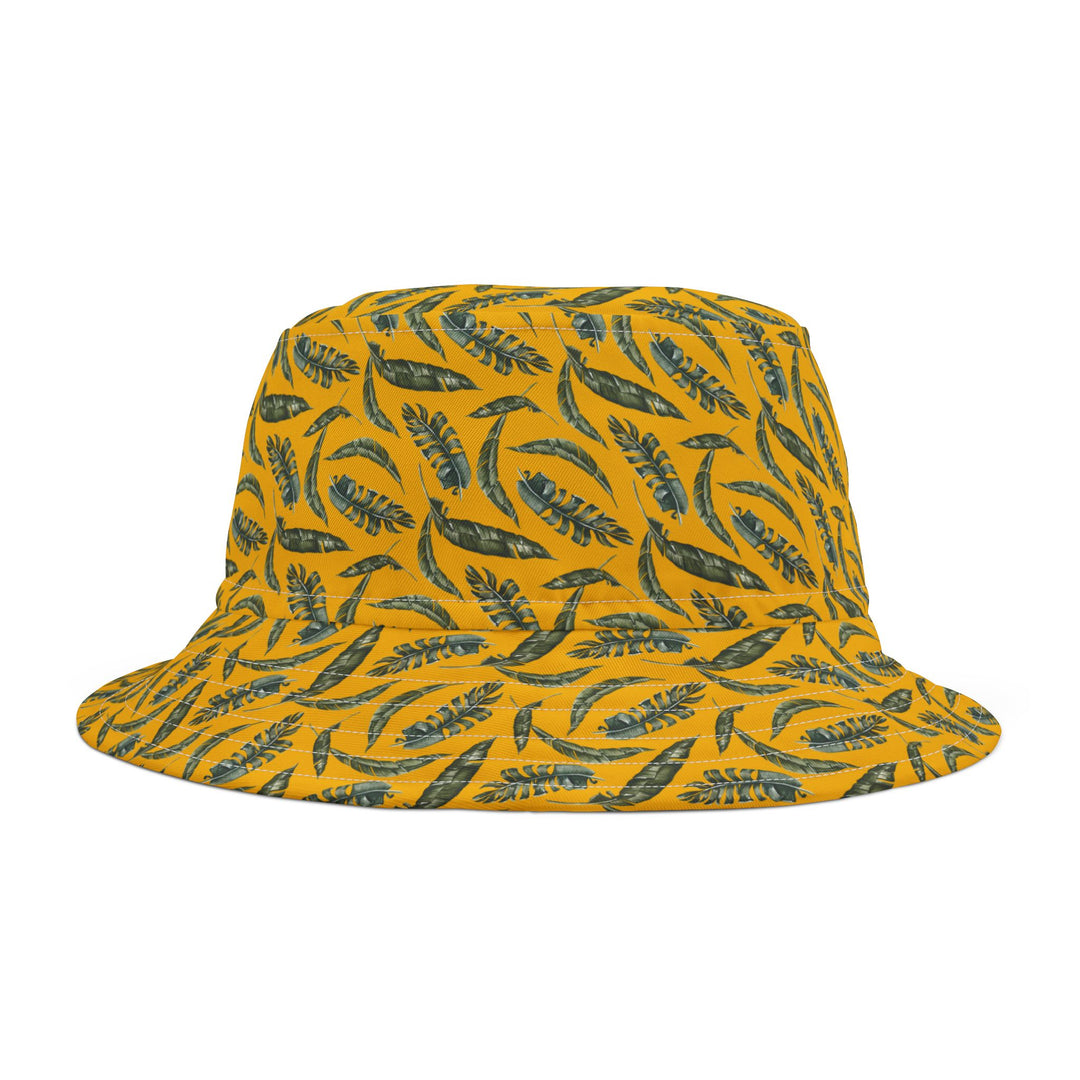 Tropical Leaf Bucket Hat - Bright Yellow Summer Accessory - Rizzlly