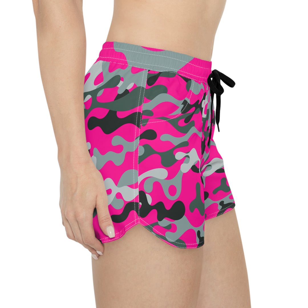 Vibrant Pink Camo Casual Shorts