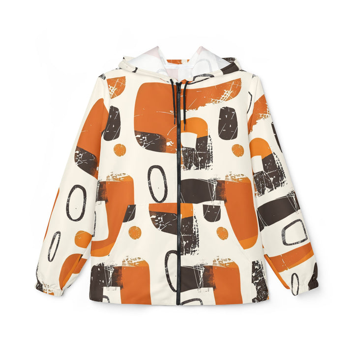Abstract Creamy Windbreaker Jacket
