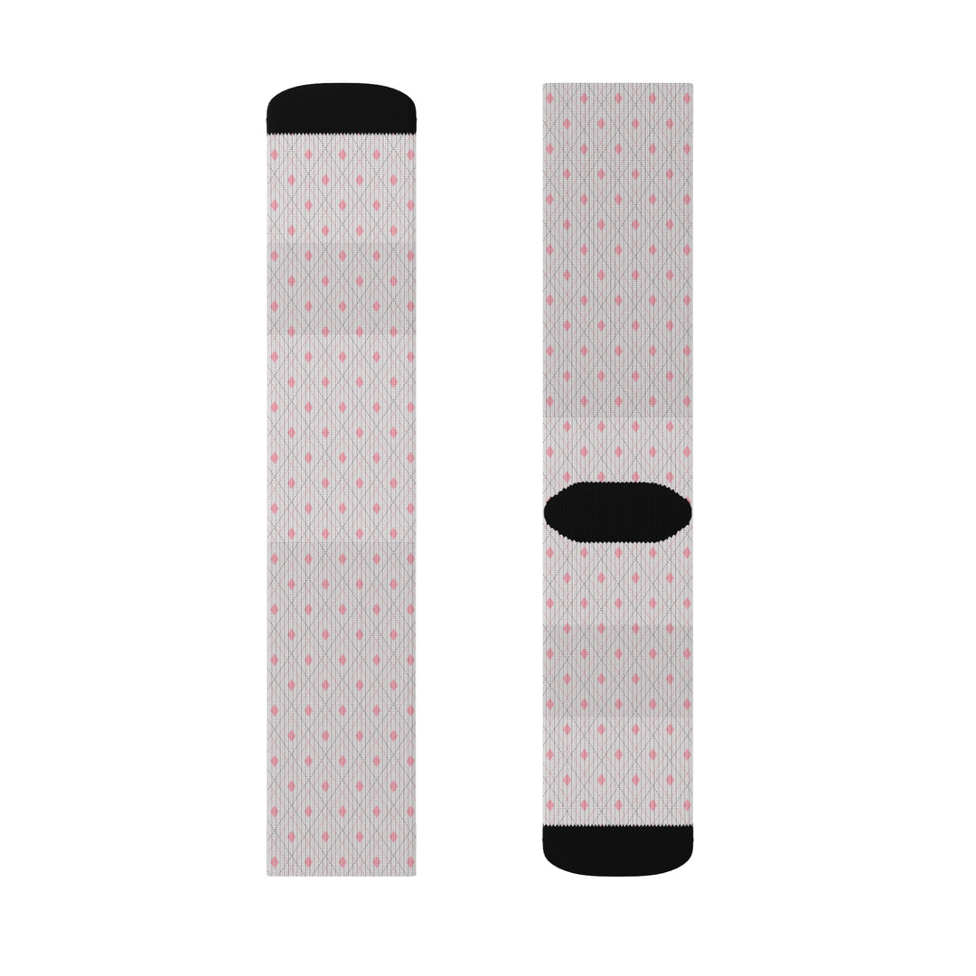 Grey Pink Tartan Socks