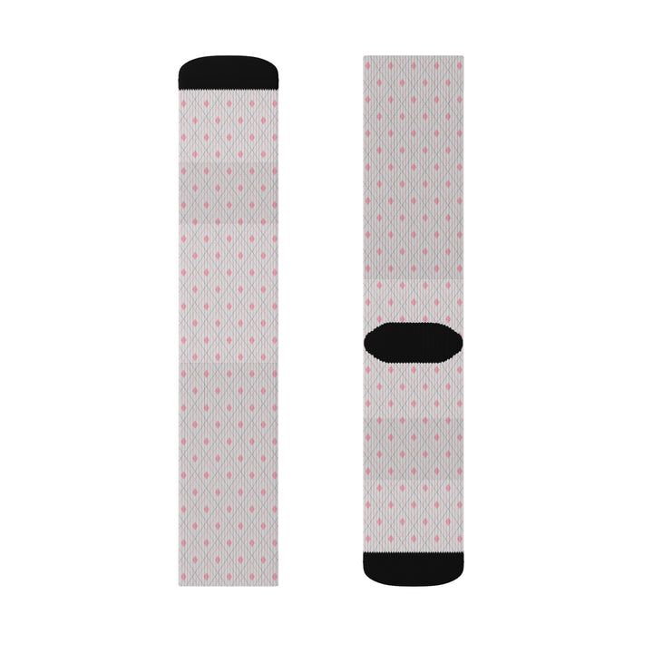 Grey Pink Tartan Socks