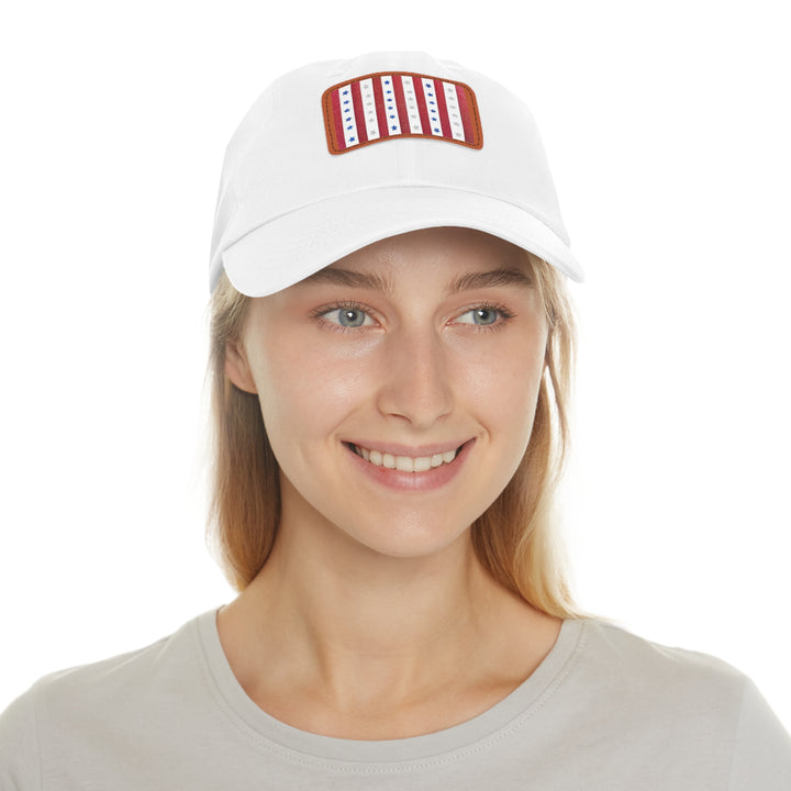 Patriotic Dad Hat with Leather Patch – Perfect for Celebrations and Everyday Style - Rizzlly