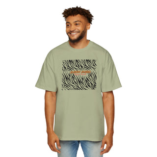 Trendy Oversized Zebra Print Tee for Men - Casual Streetwear