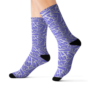 Stylish Purple Graphic Socks | Trendy Design for Everyday Comfort