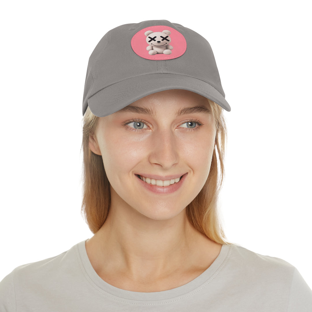 Dad Hat - Teddy Bear Leather Patch Embroidered Cap - Rizzlly
