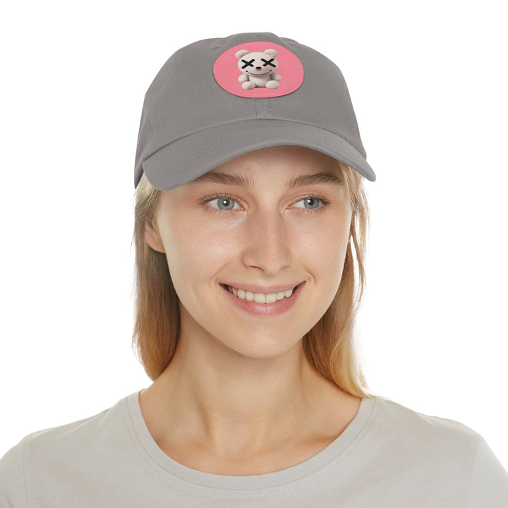 Dad Hat - Teddy Bear Leather Patch Embroidered Cap - Rizzlly