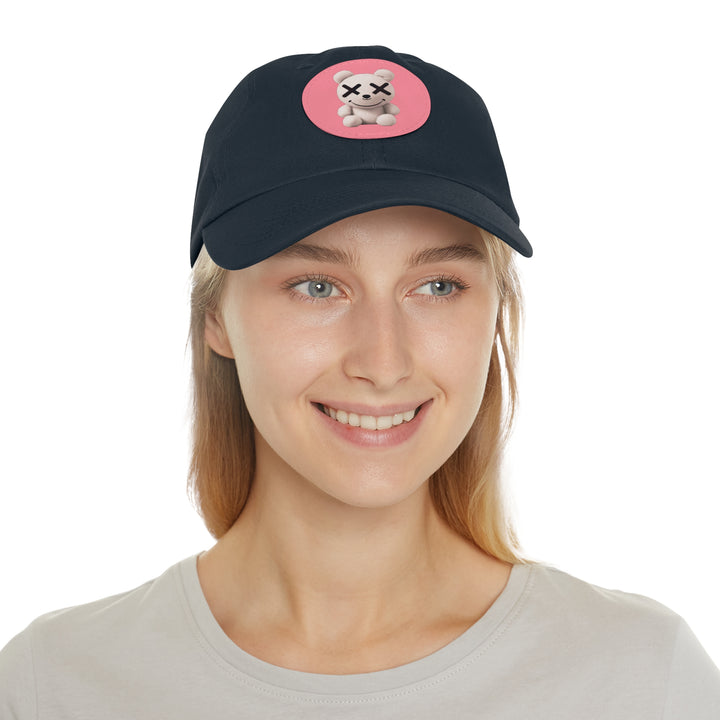 Dad Hat - Teddy Bear Leather Patch Embroidered Cap - Rizzlly