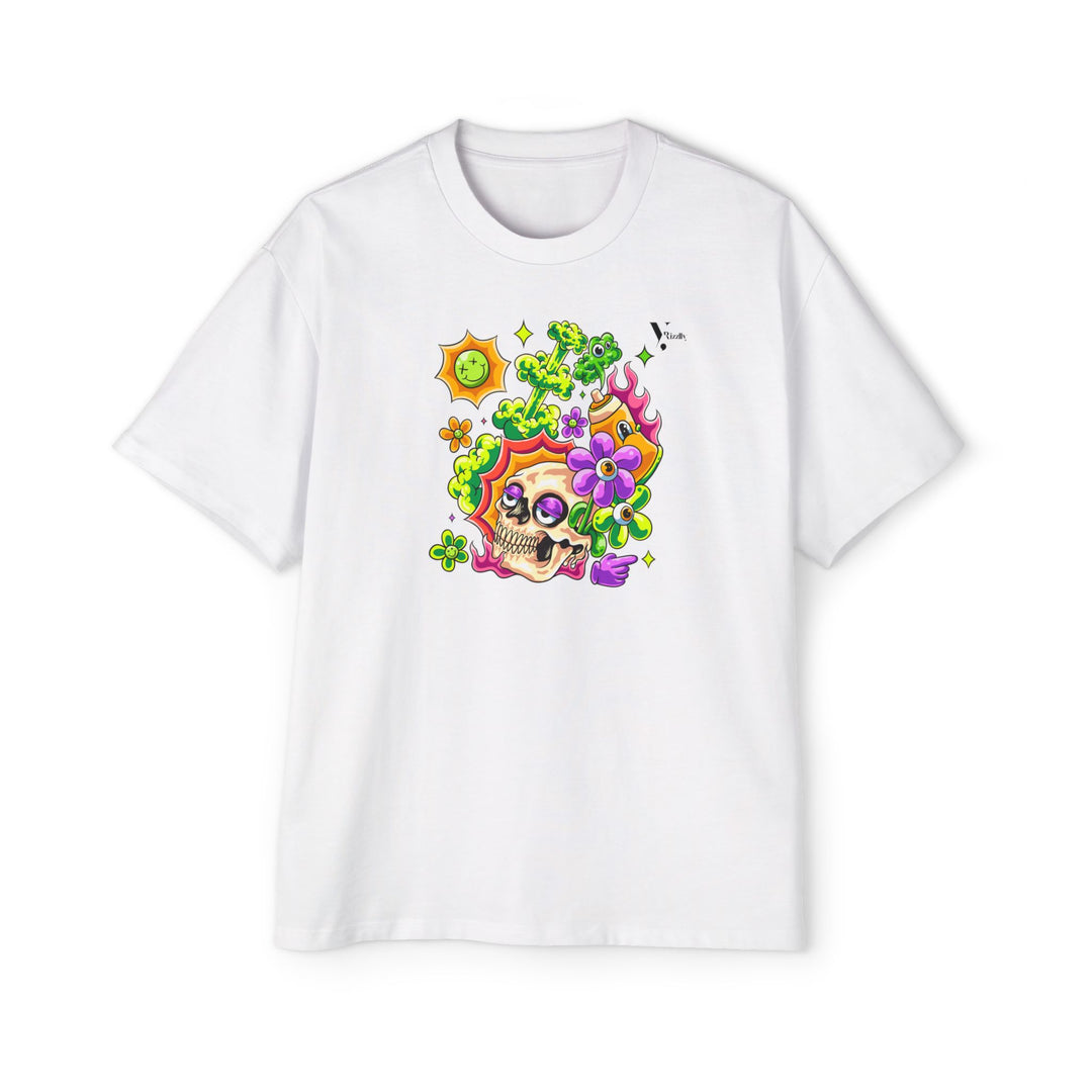 Skull & Floral Oversized Tee