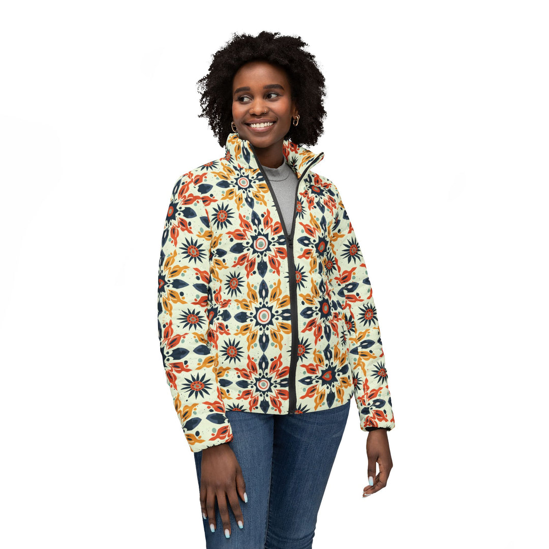 Bohemian Floral Women’s Puffer Jacket - Cozy & Stylish Outerwear for Every Season - Rizzlly