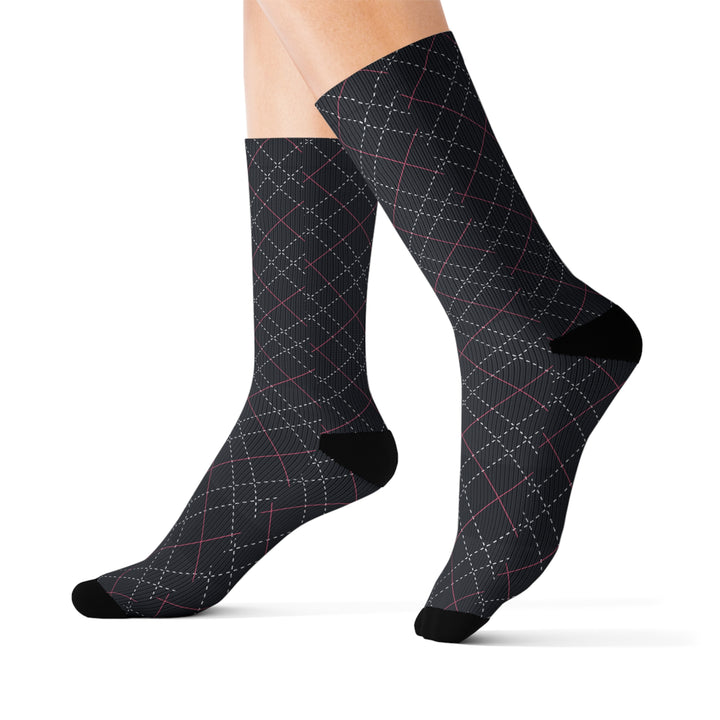 Charcoal Grey Tartan Socks