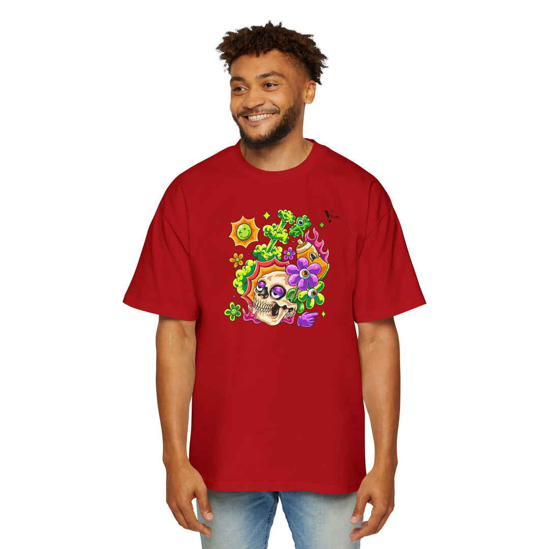 Skull & Floral Oversized Tee