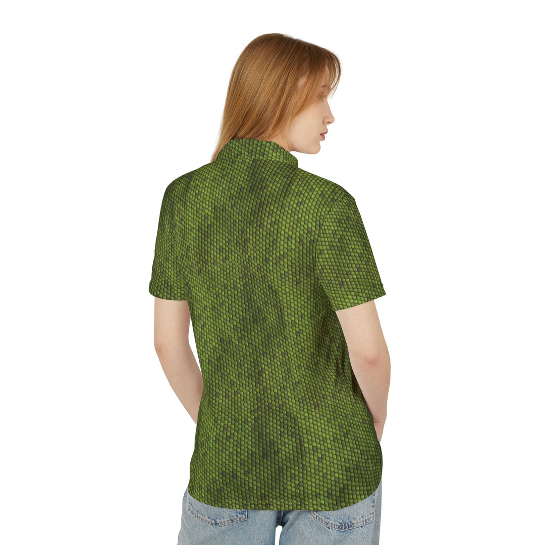 Green Animal Skin Polo Shirt