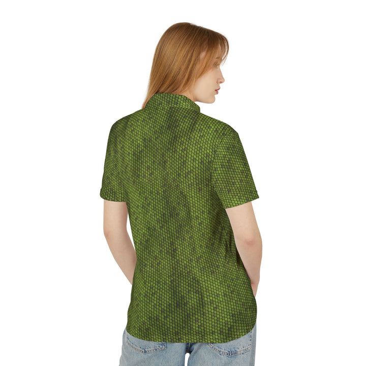 Green Animal Skin Polo Shirt