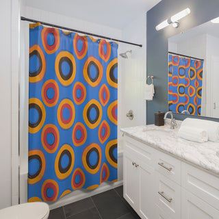 Vibrant Geometric Shower Curtain for Colorful Bathrooms