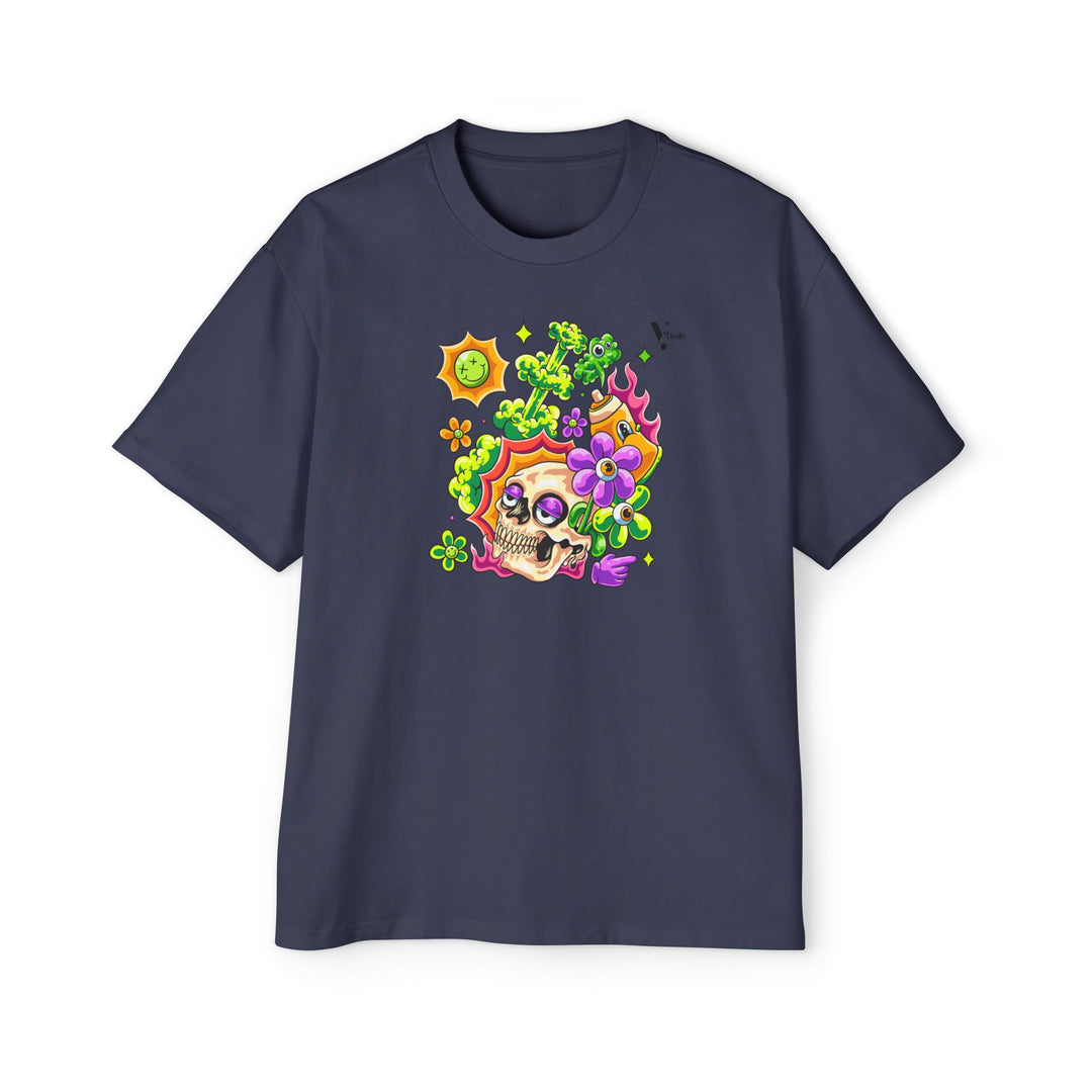 Skull & Floral Oversized Tee