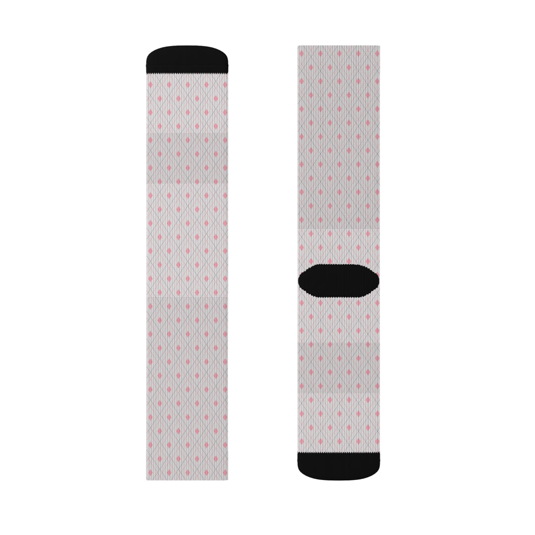 Grey Pink Tartan Socks