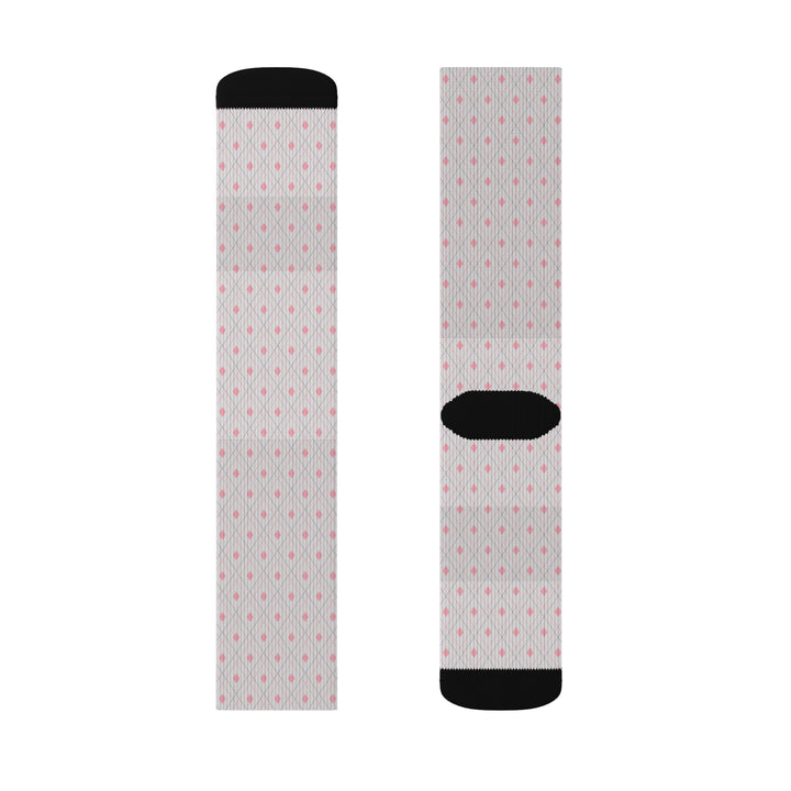 Grey Pink Tartan Socks