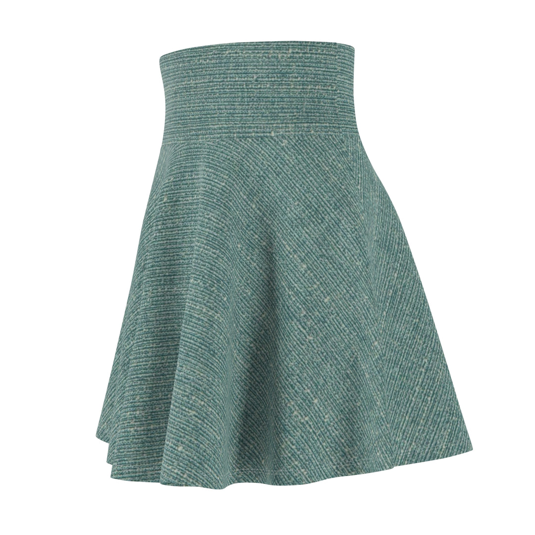 Teal Texture Skater Skirt