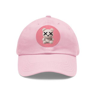 Dad Hat - Teddy Bear Leather Patch Embroidered Cap