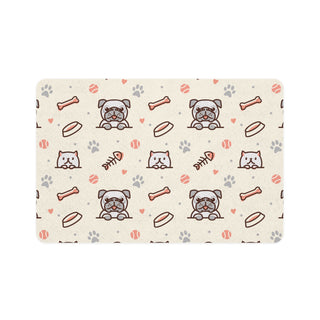 Cute Pet Food Mat - Stylish Dog & Cat Feeding Mat with Paws and Bones Pattern - 12x18